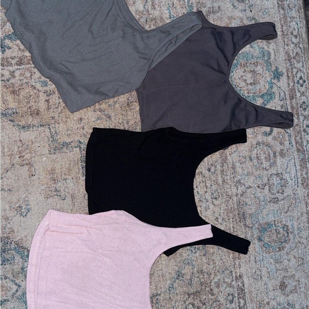 Women's Cropped Tanks - Black, Gray, Pink